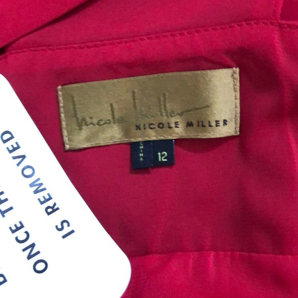 Nicole Miller stretch silk red cocktail dress - Picture 5 of 6